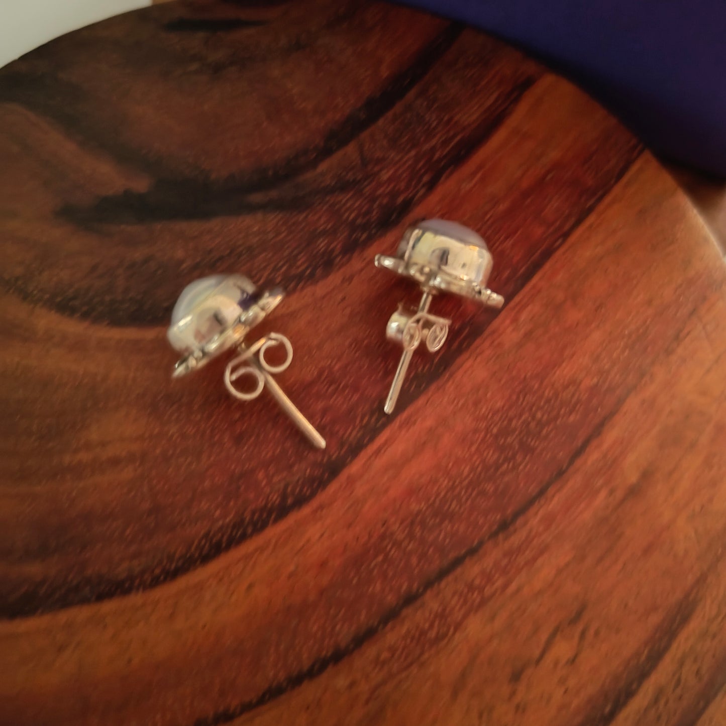 Simplistic Pearl Silver Stud 925 Silver Handcrafted With Rava Work