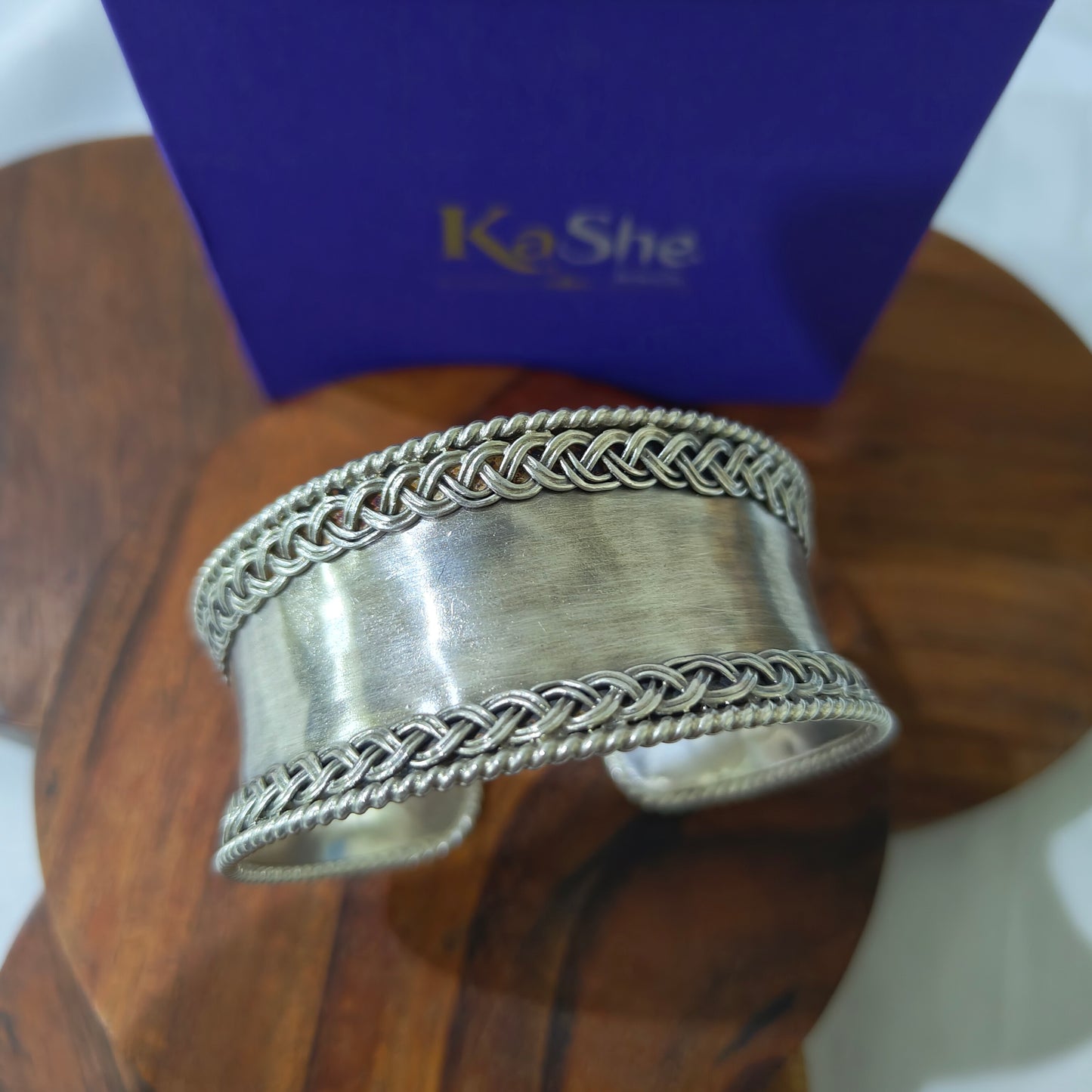 Statement Exclusive Textured Sterling Silver Cuff Bracelet (iii)