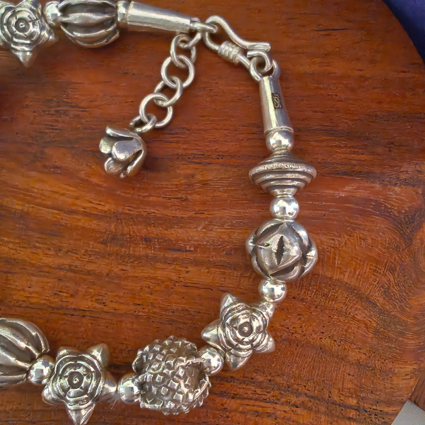 Exquisite Statement Loose Bracelet With Textured Balls Stars Charms