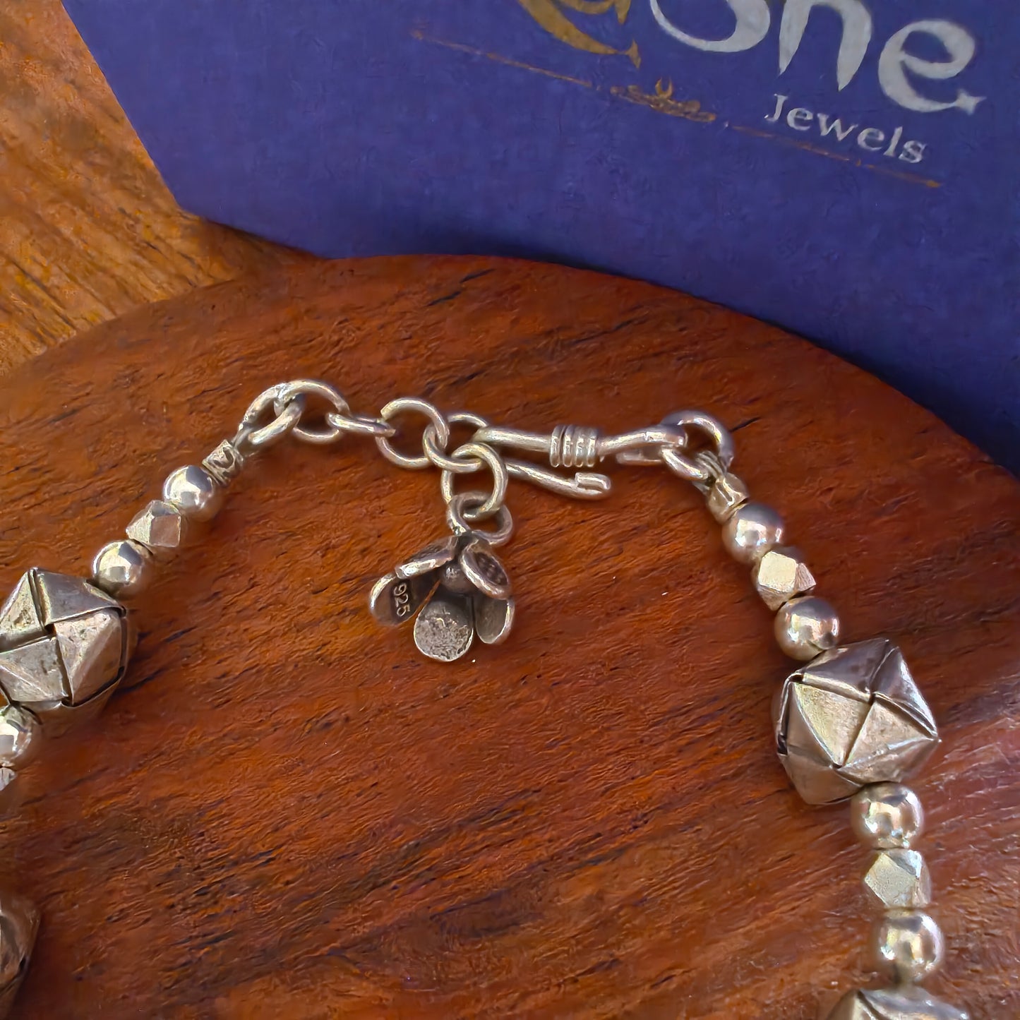 Exquisite Statement Loose Bracelet With Cube Balls Beads And Flower Charm