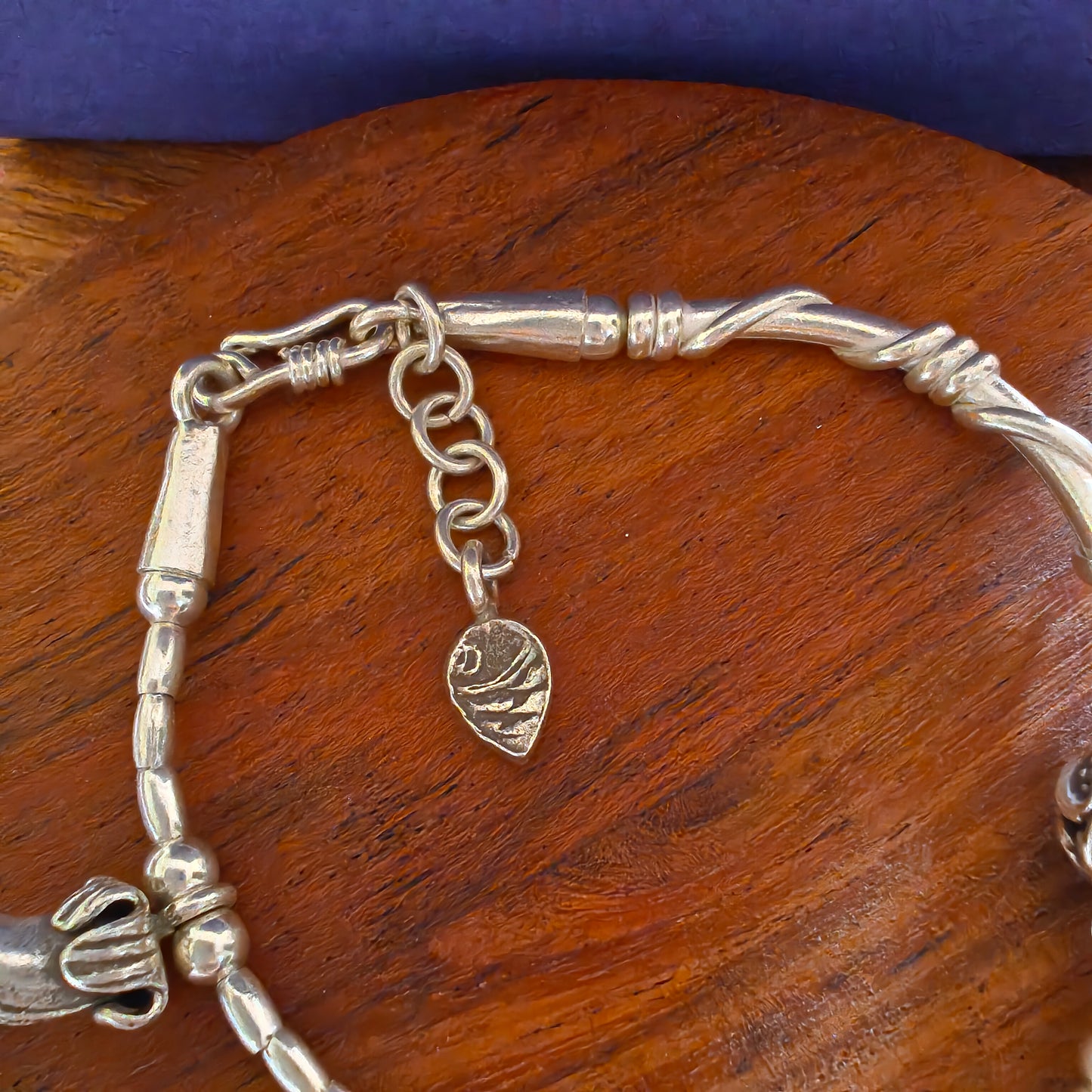 Exquisite Statement Loose Bracelet With Fish And Flower Charm