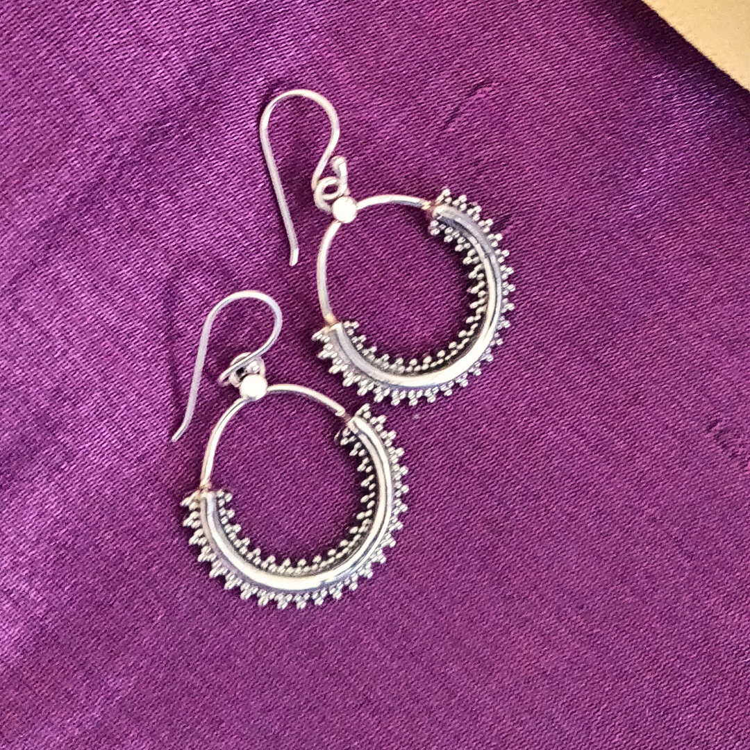 925 Silver Circular Bali With Hooks