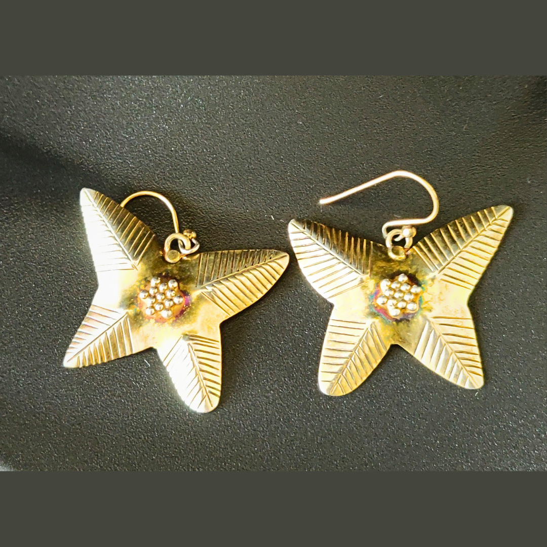 Dual Tone Gold Plated 92.5 Silver Antique Butterfly