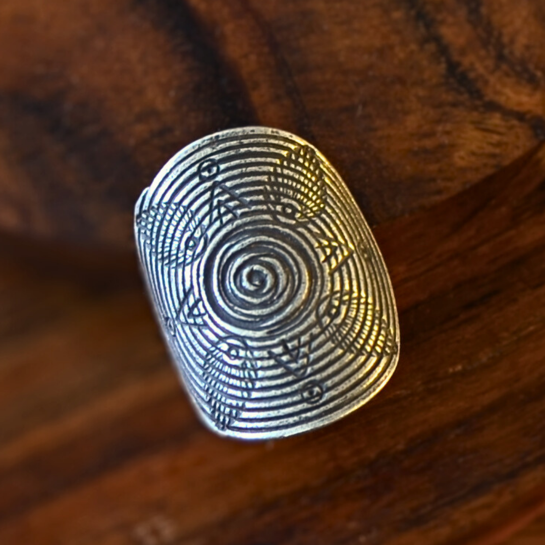 Feather and Rose Textured Statement Flat Ring