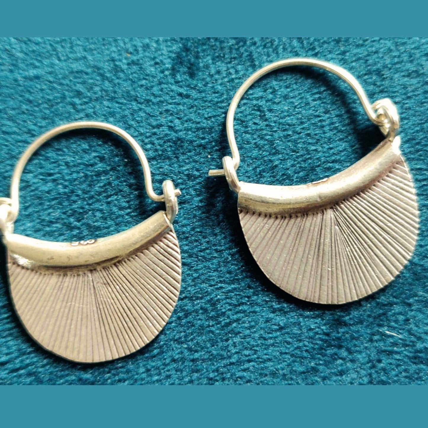 Half Circle Textured Earrings with Locking Hooks