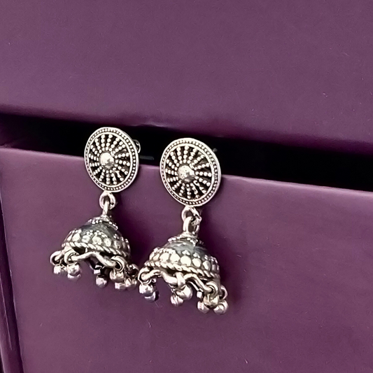 Everyday Wear 925 Silver Wheel Stud jhumka