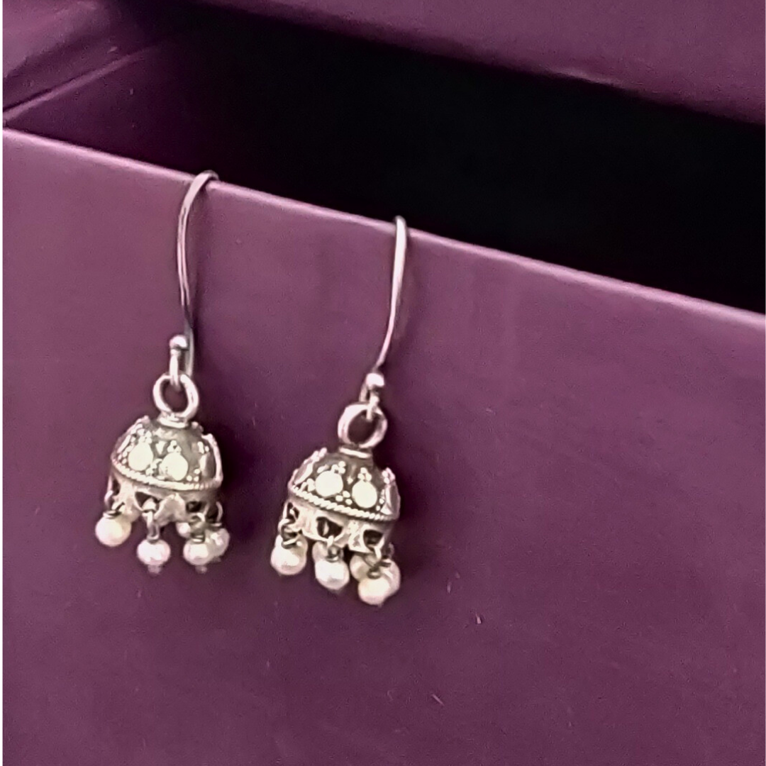 925 Silver Dailywear Pearl Jhumka with Hooks