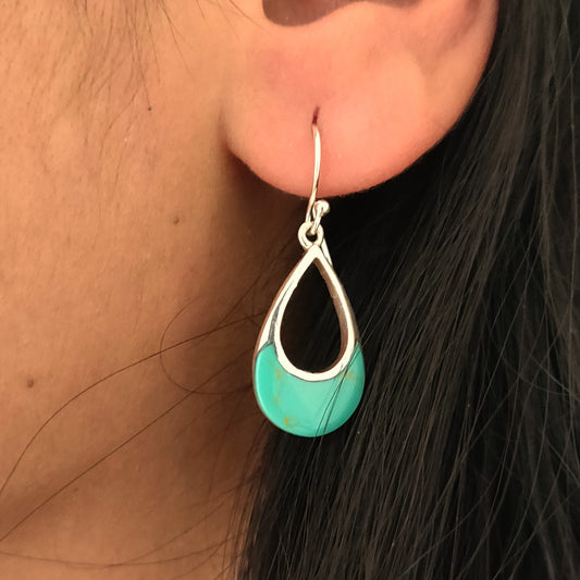 Light Blue Turquoise Enamel Pear Hooks