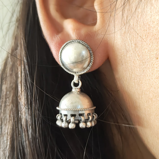 Classic Evergreen 92.5 Silver Statement Jhumka