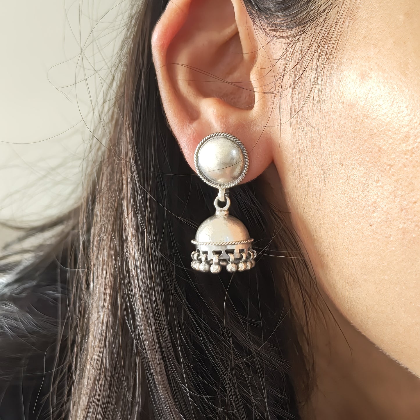 Classic Evergreen 92.5 Silver Statement Jhumka