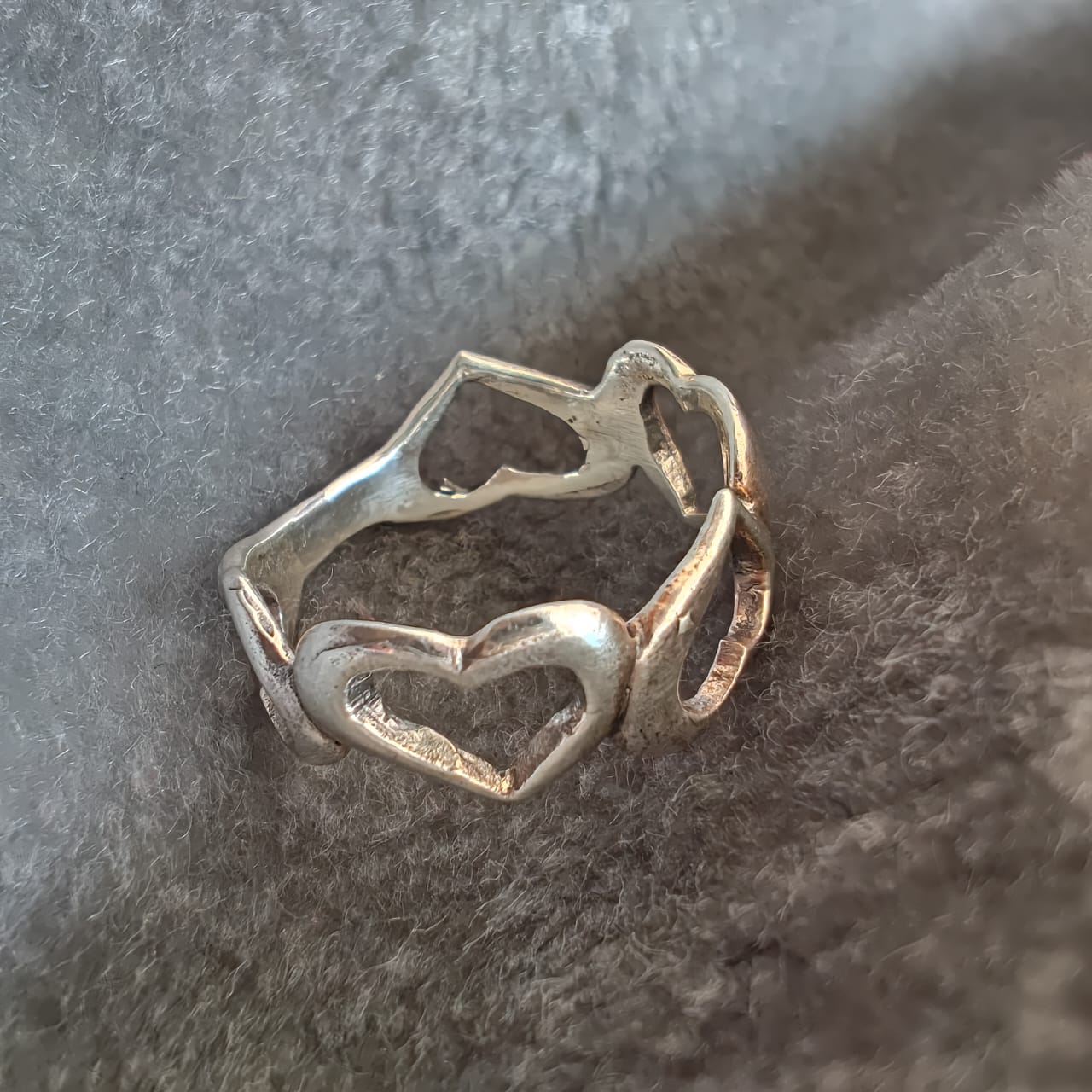 925 Silver Hearts Ring