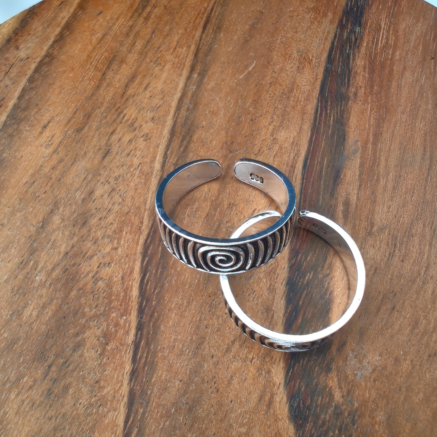 Everyday Intricate Spiral Silver Toe Ring