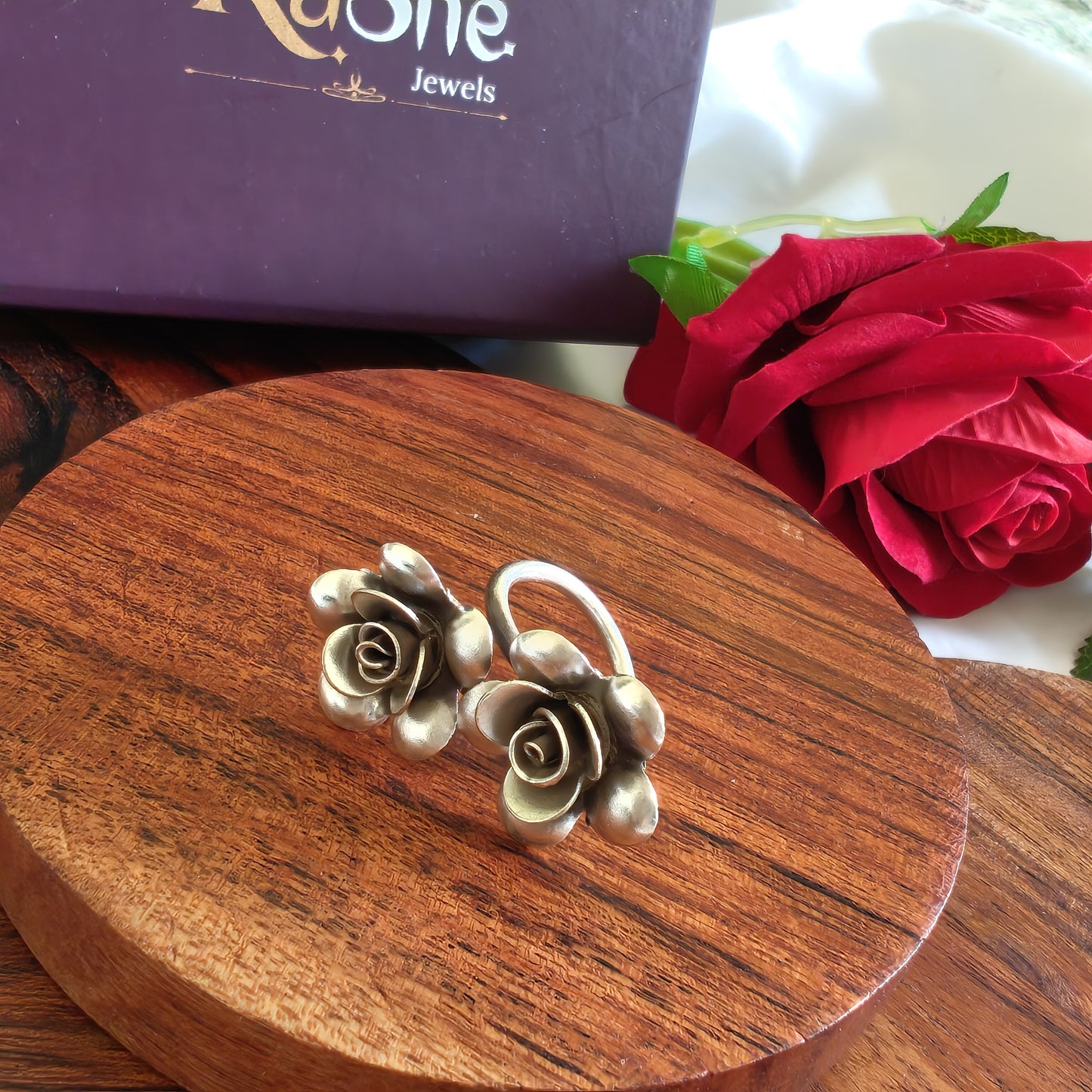 Statement Exclusive Cocktail 3D Double Rose Floral Ring