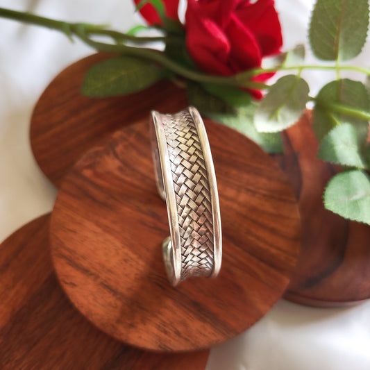 Braided Sterling Silver Cuff Bracelet Big