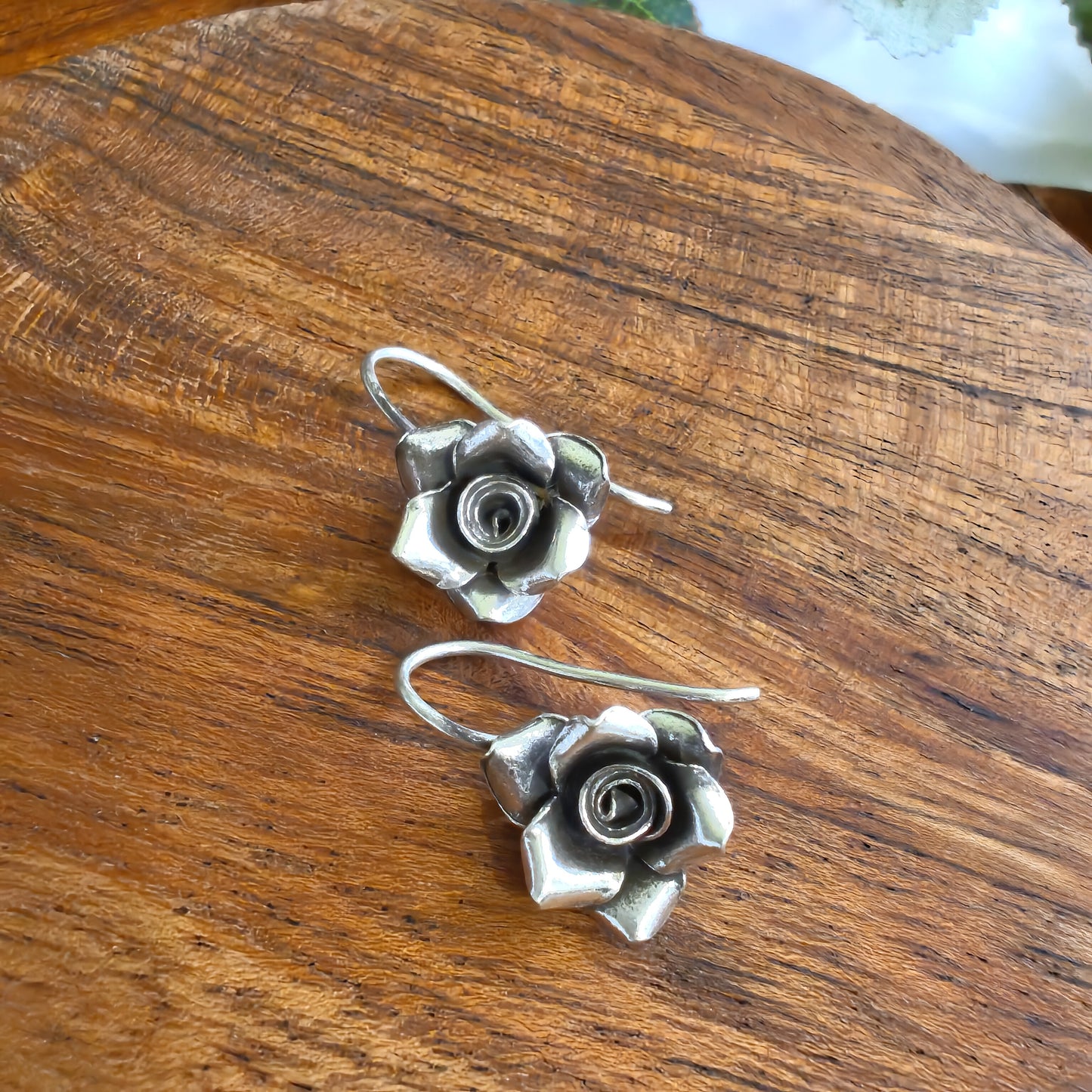 3D Floral Rose Earring with Hooks Mini