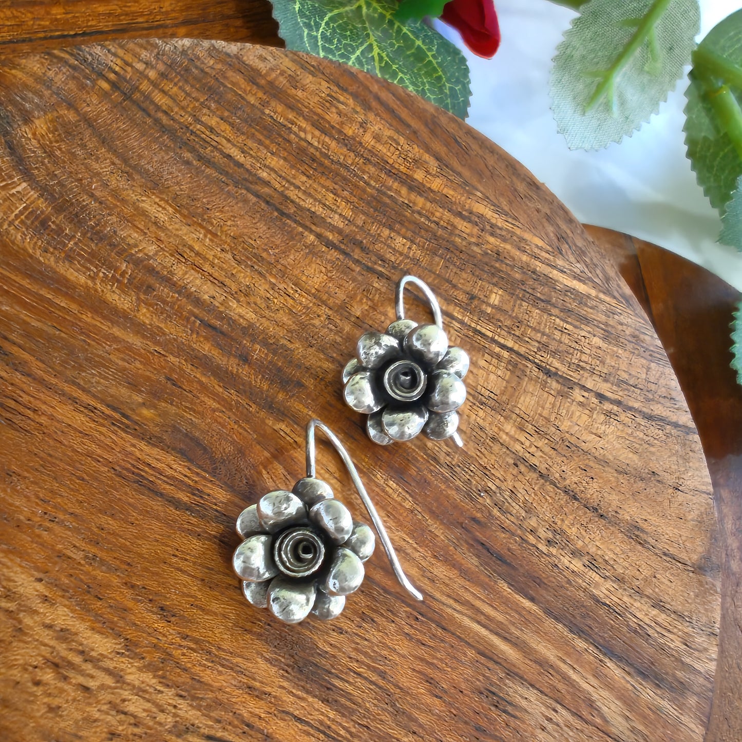 3D Floral Earring with Hooks Mini