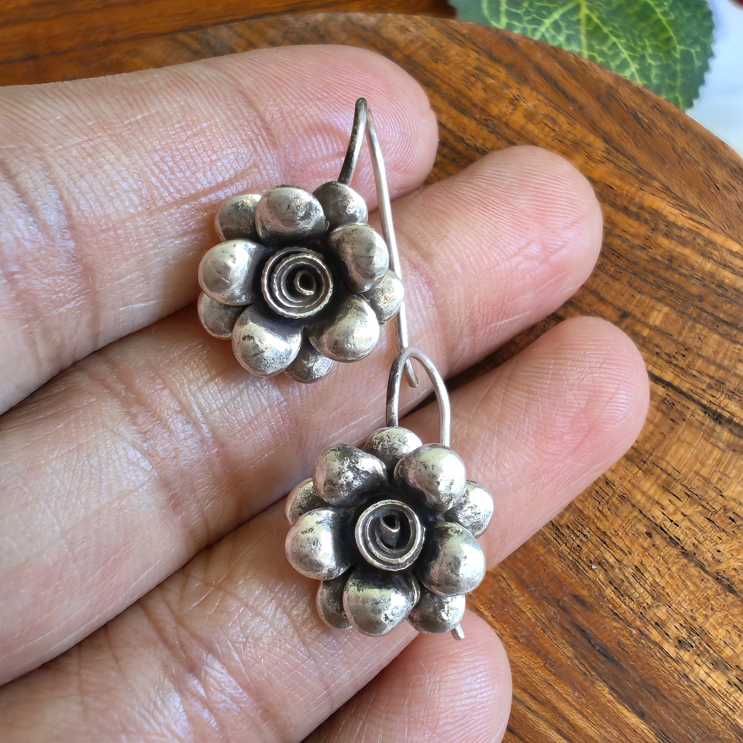 3D Floral Earring with Hooks Mini