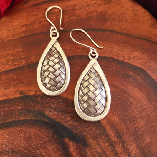 Braided Leaf Earring with Hooks