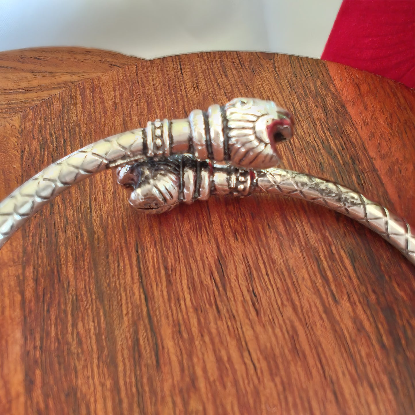 Silver Adjustable Open Flexi Chitai Kada Bangle