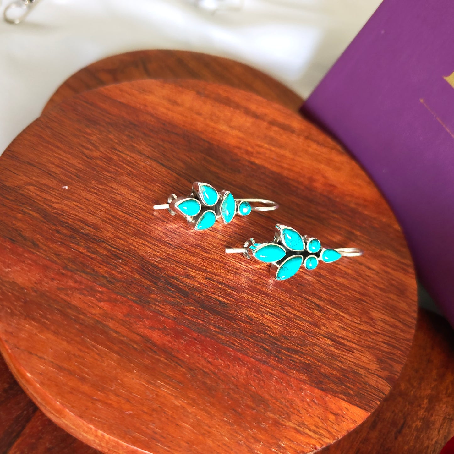 Leaf Turquoise Hook Earring