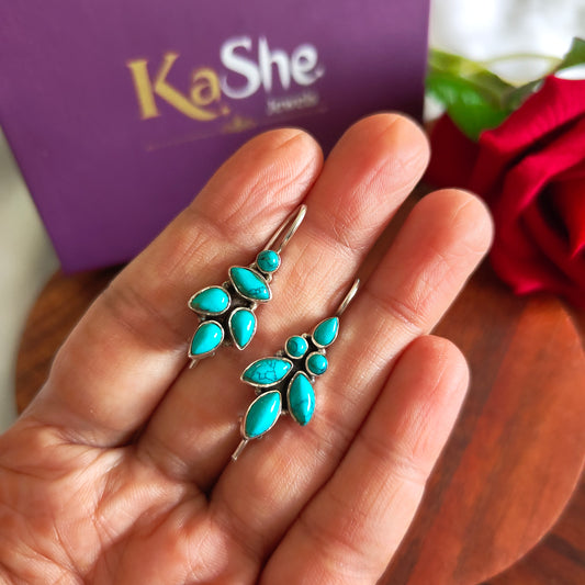 Leaf Turquoise Hook Earring