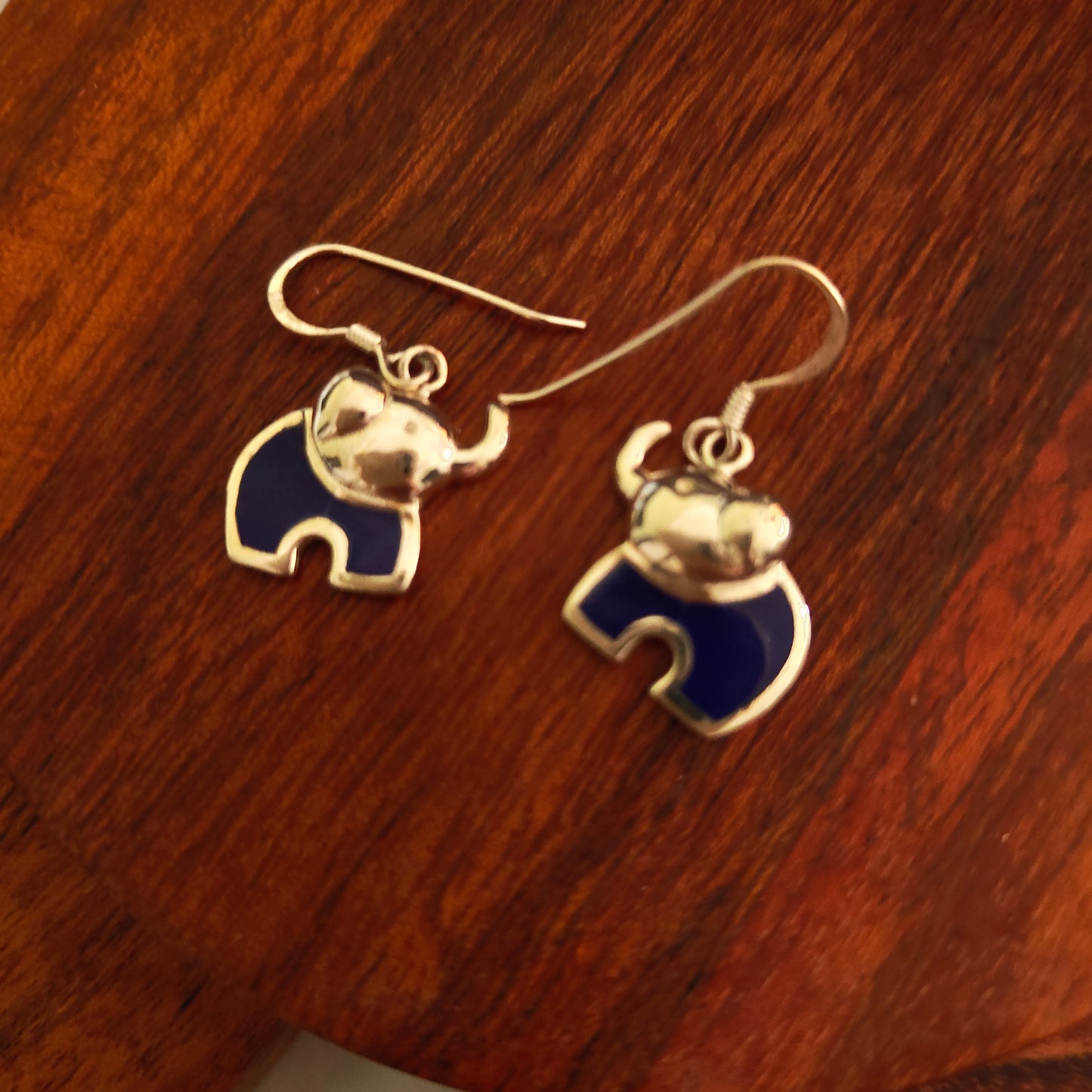 Blue Enamel Elephant Dangler