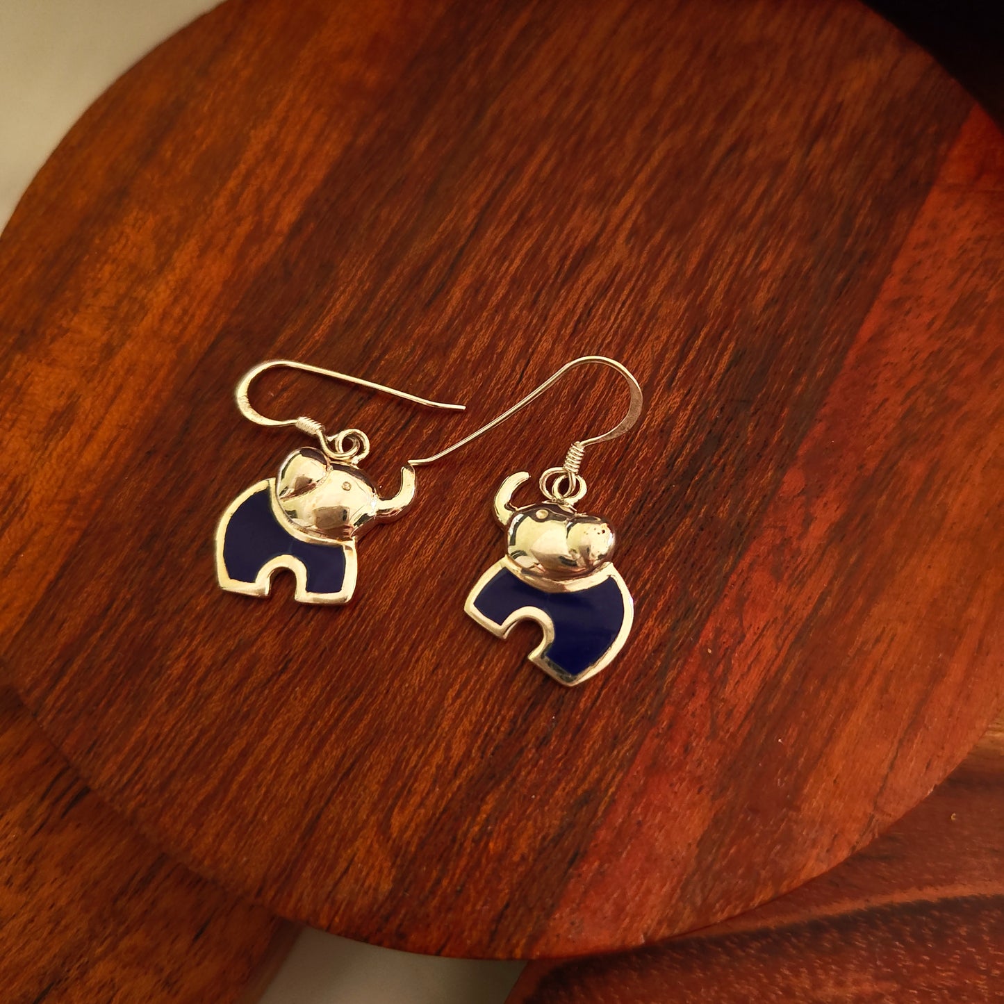 Blue Enamel Elephant Dangler