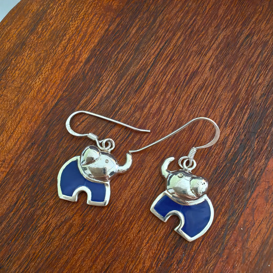 Blue Enamel Elephant Dangler