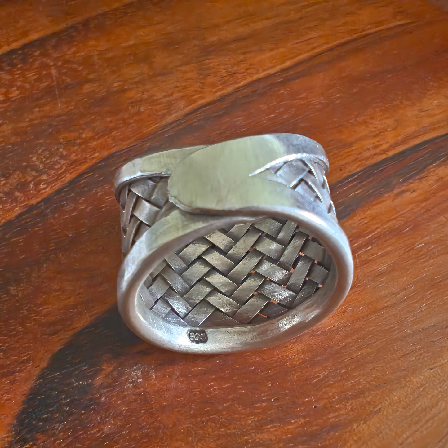 Boho Braided Sterling Silver Ring Medium