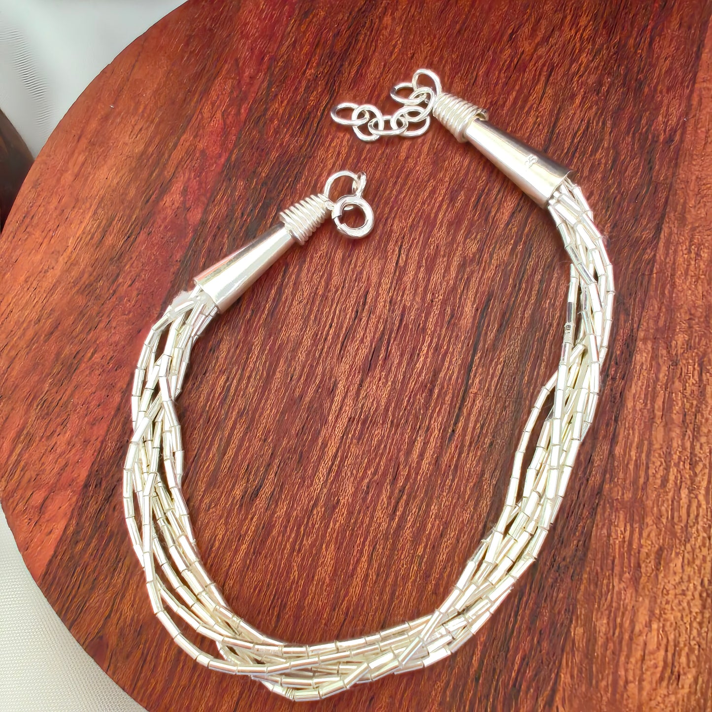 925 Silver Multi-Layer Chain Bracelet