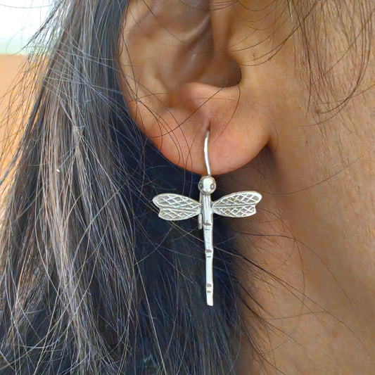 3D Dragonfly Earring with hooks