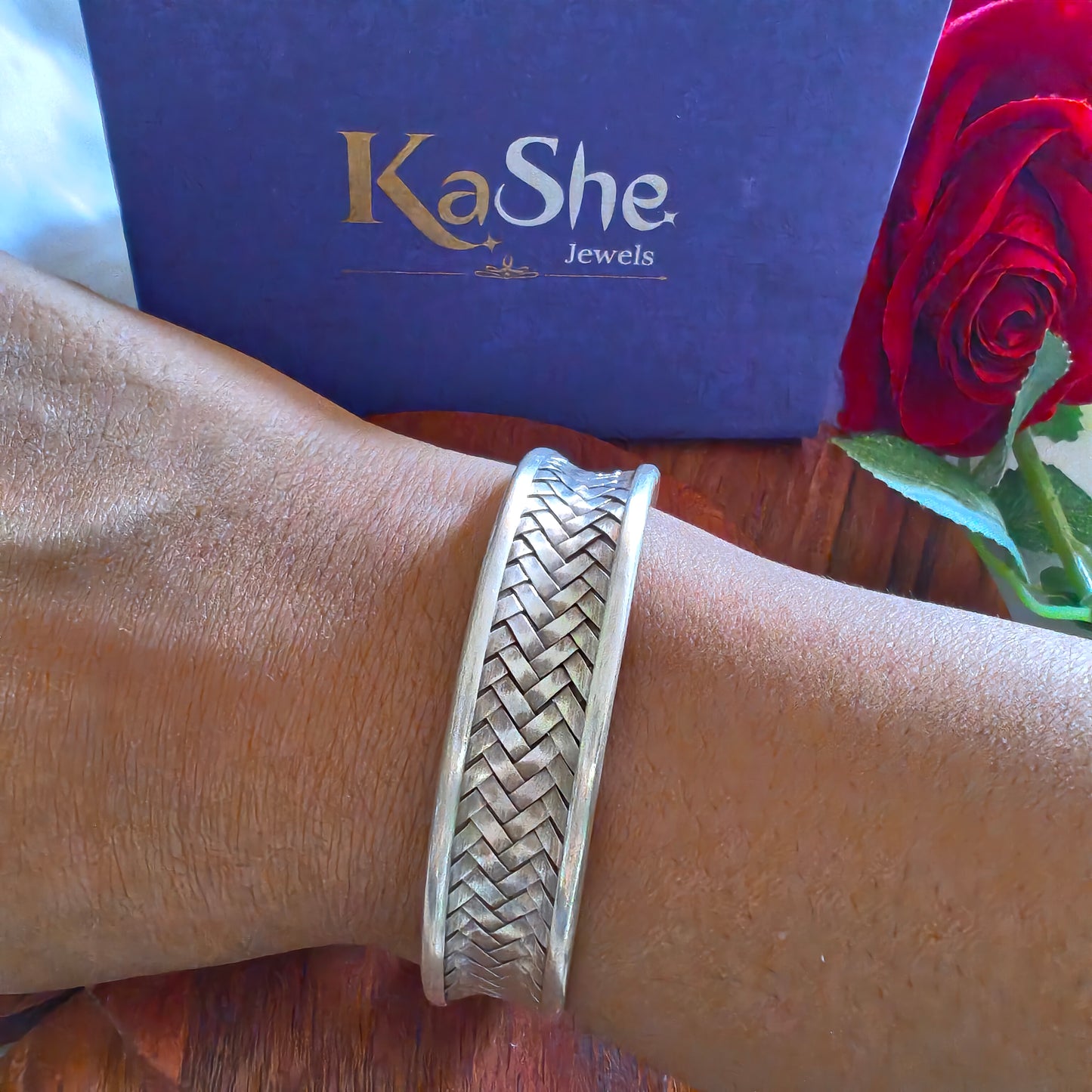 Braided Sterling Silver Cuff Bracelet (ii)