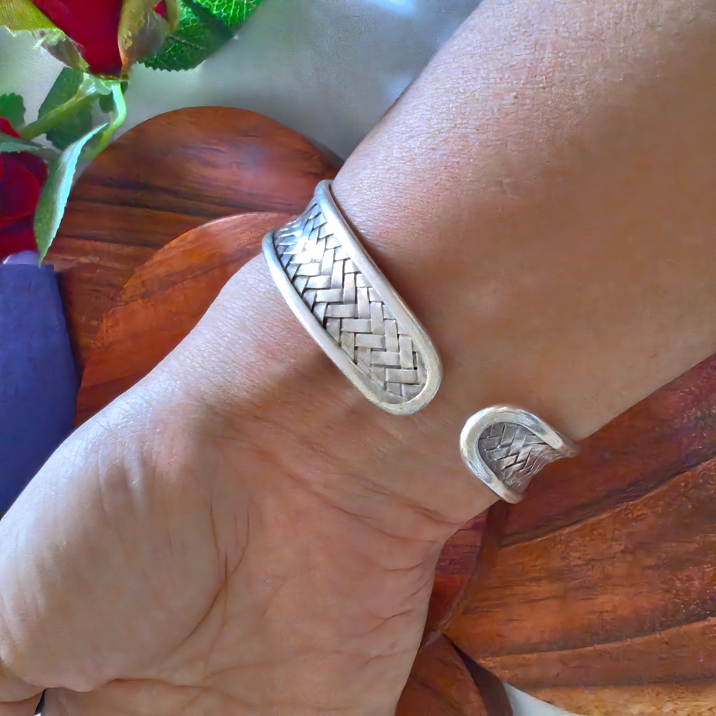 Braided Sterling Silver Cuff Bracelet (ii)