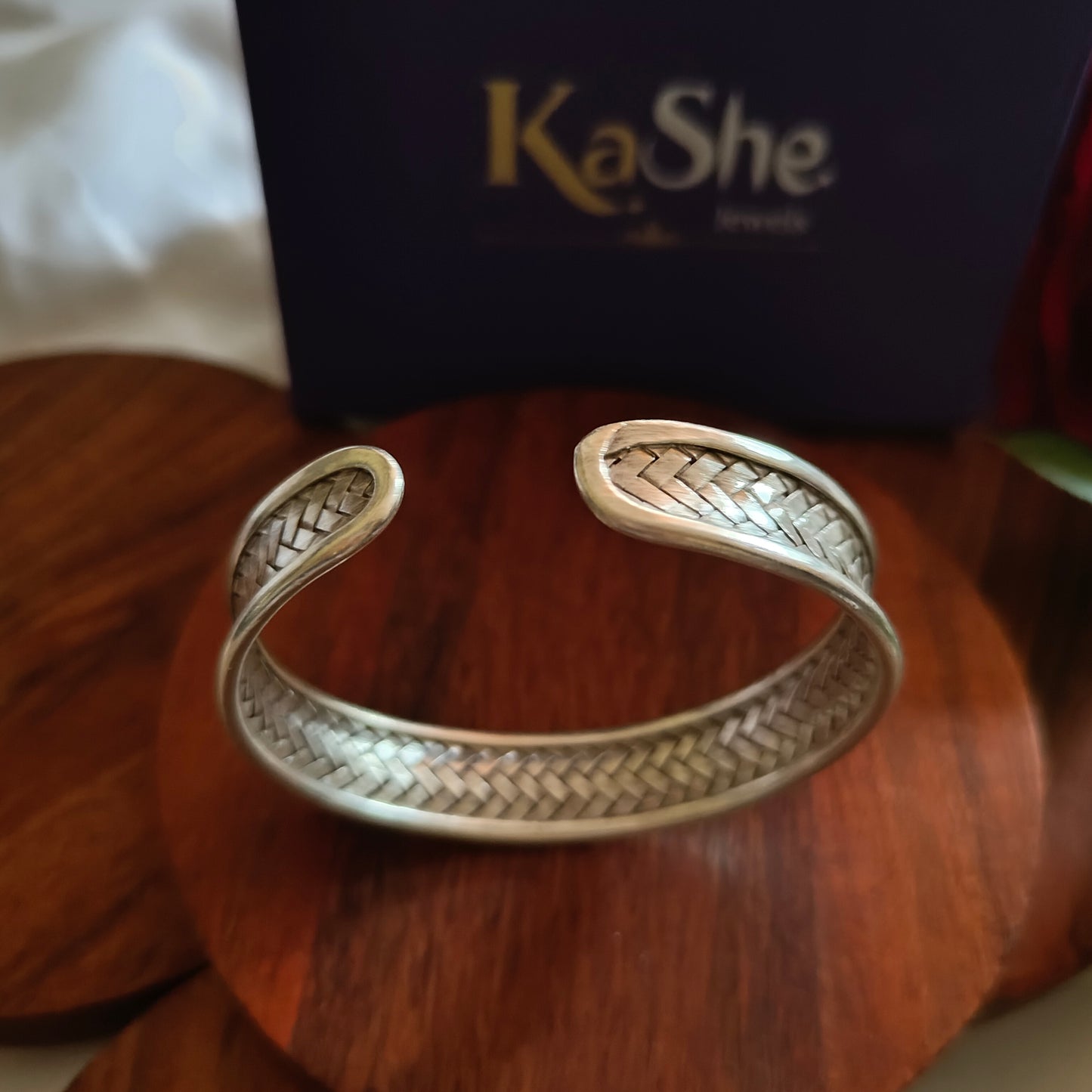 Braided Sterling Silver Cuff Bracelet (iii)