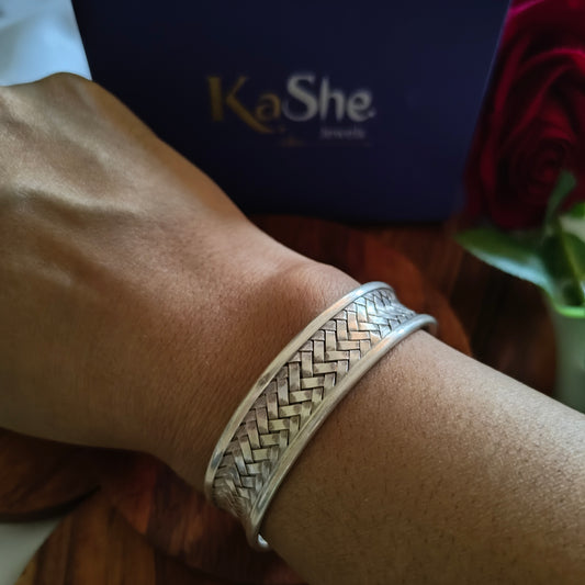 Braided Sterling Silver Cuff Bracelet (iii)