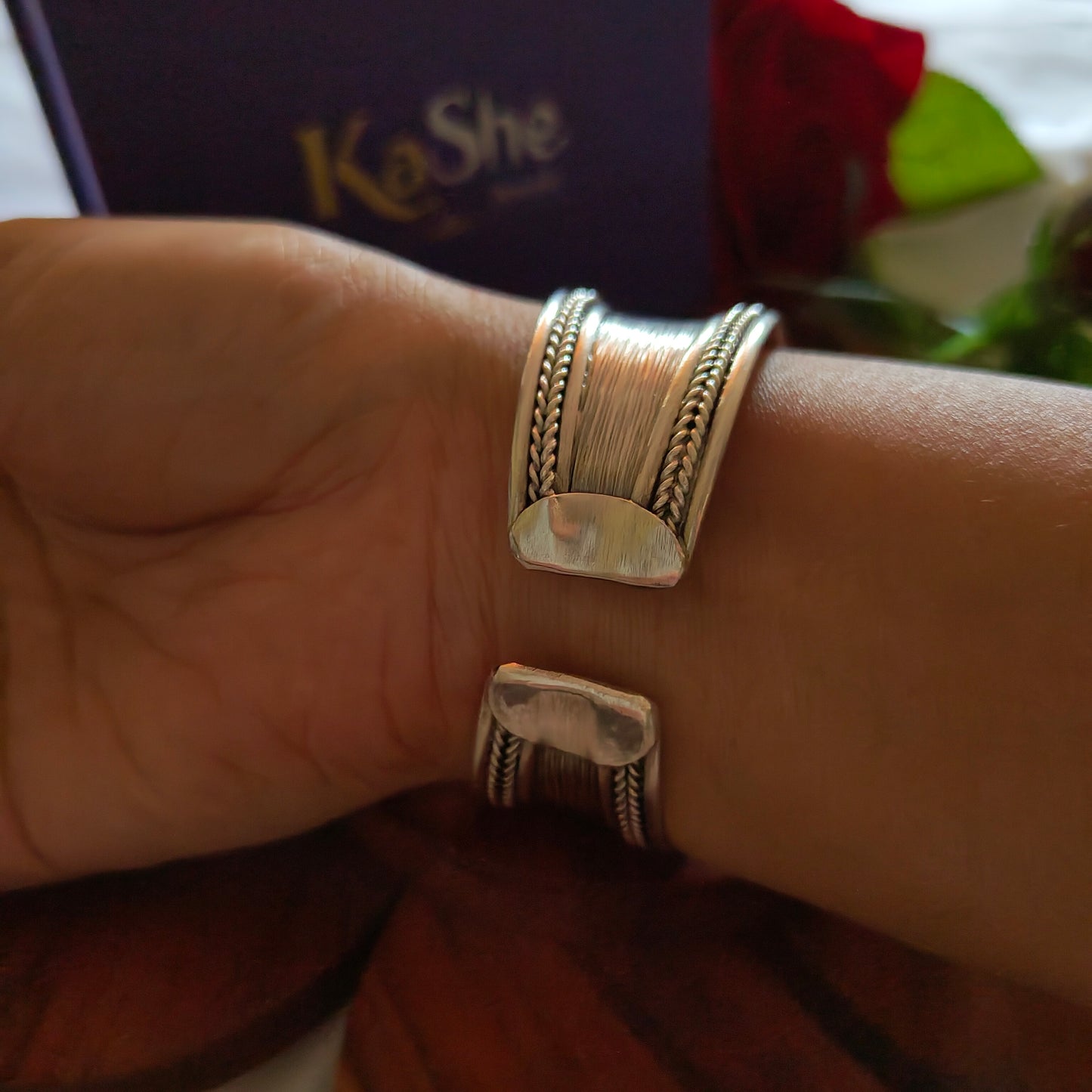 Statement Exclusive Textured Sterling Silver Cuff Bracelet