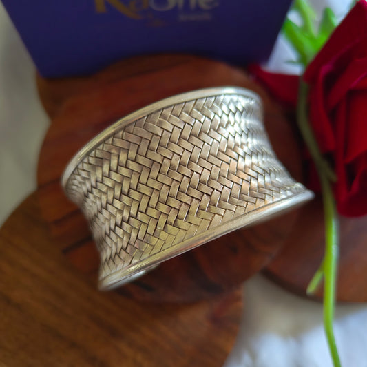 Braided Sterling Silver Cuff Bracelet Big