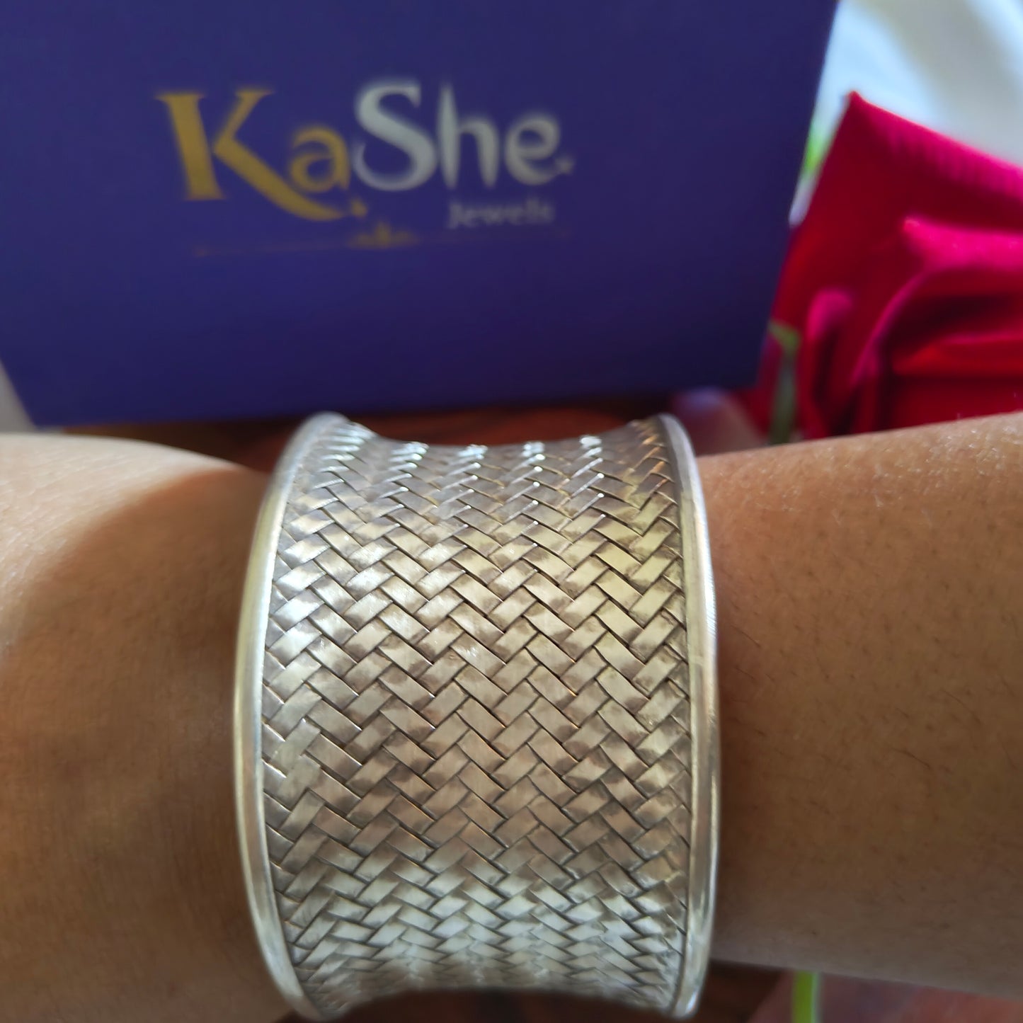 Braided Sterling Silver Cuff Bracelet Big (ii)