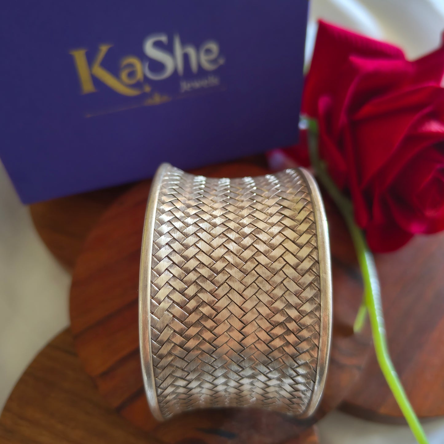 Braided Sterling Silver Cuff Bracelet Big (ii)