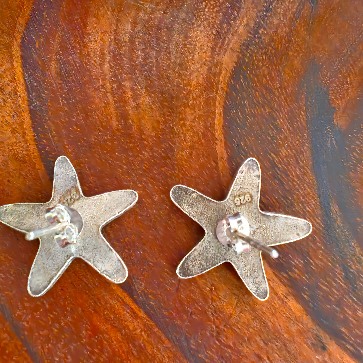 Textured 3D Star Earring With Post Stud