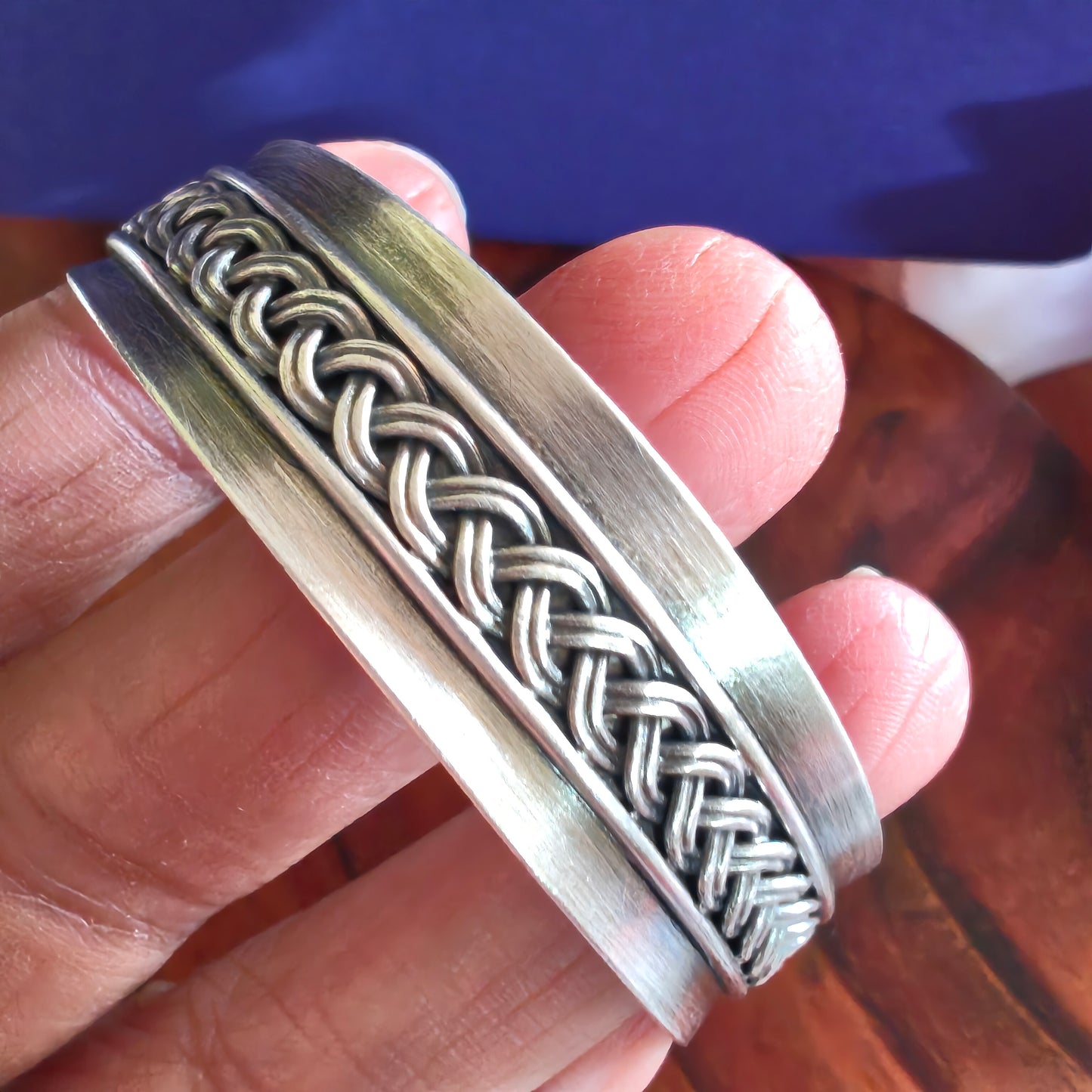 Braided Knot Sterling Silver Cuff Bracelet