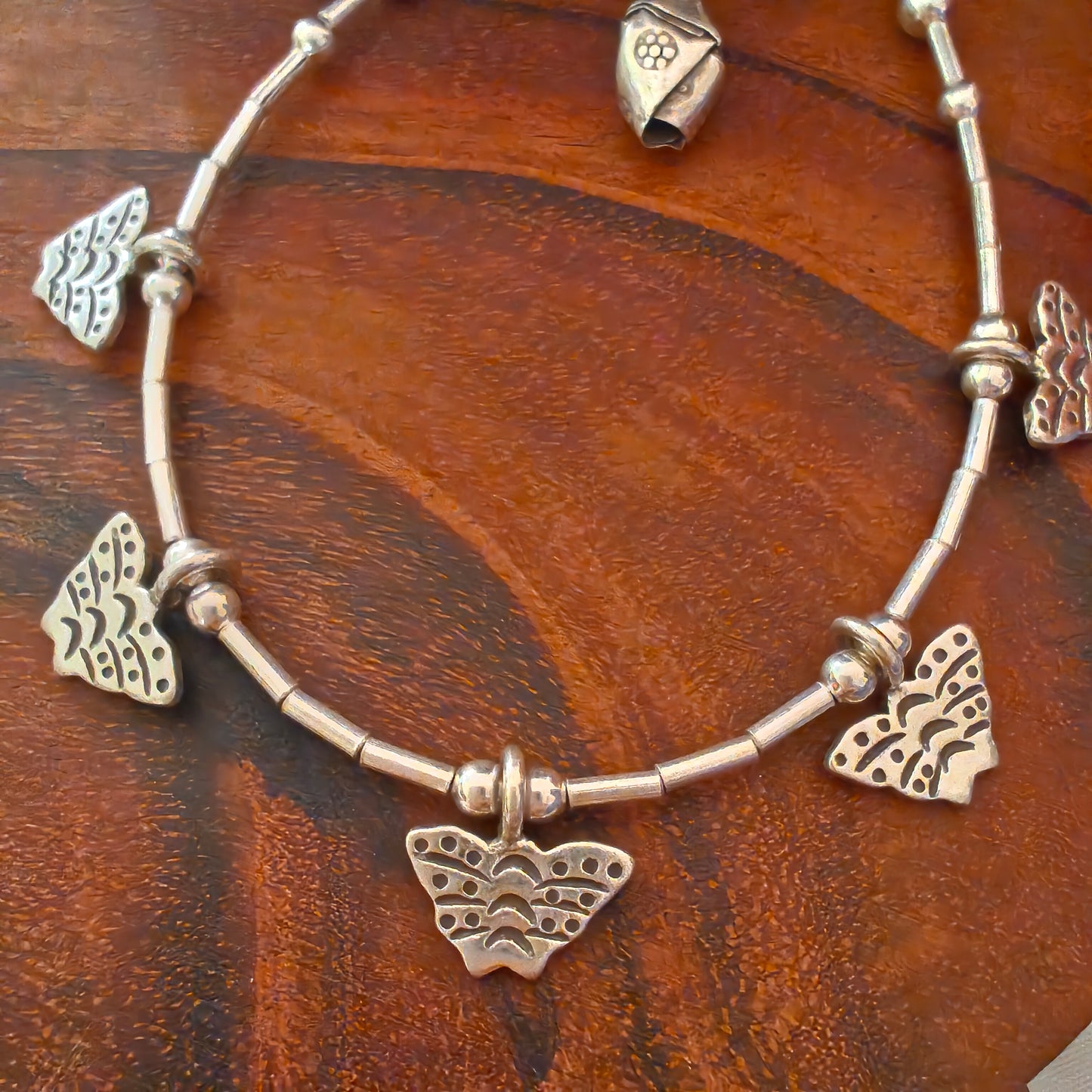 Exquisite Loose Bracelet With Butterfly And Bud Charms