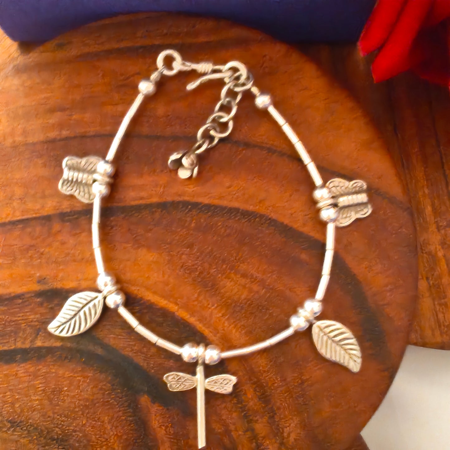 Exquisite Loose Bracelet With Dragonfly, Butterfly And Leaf Charms