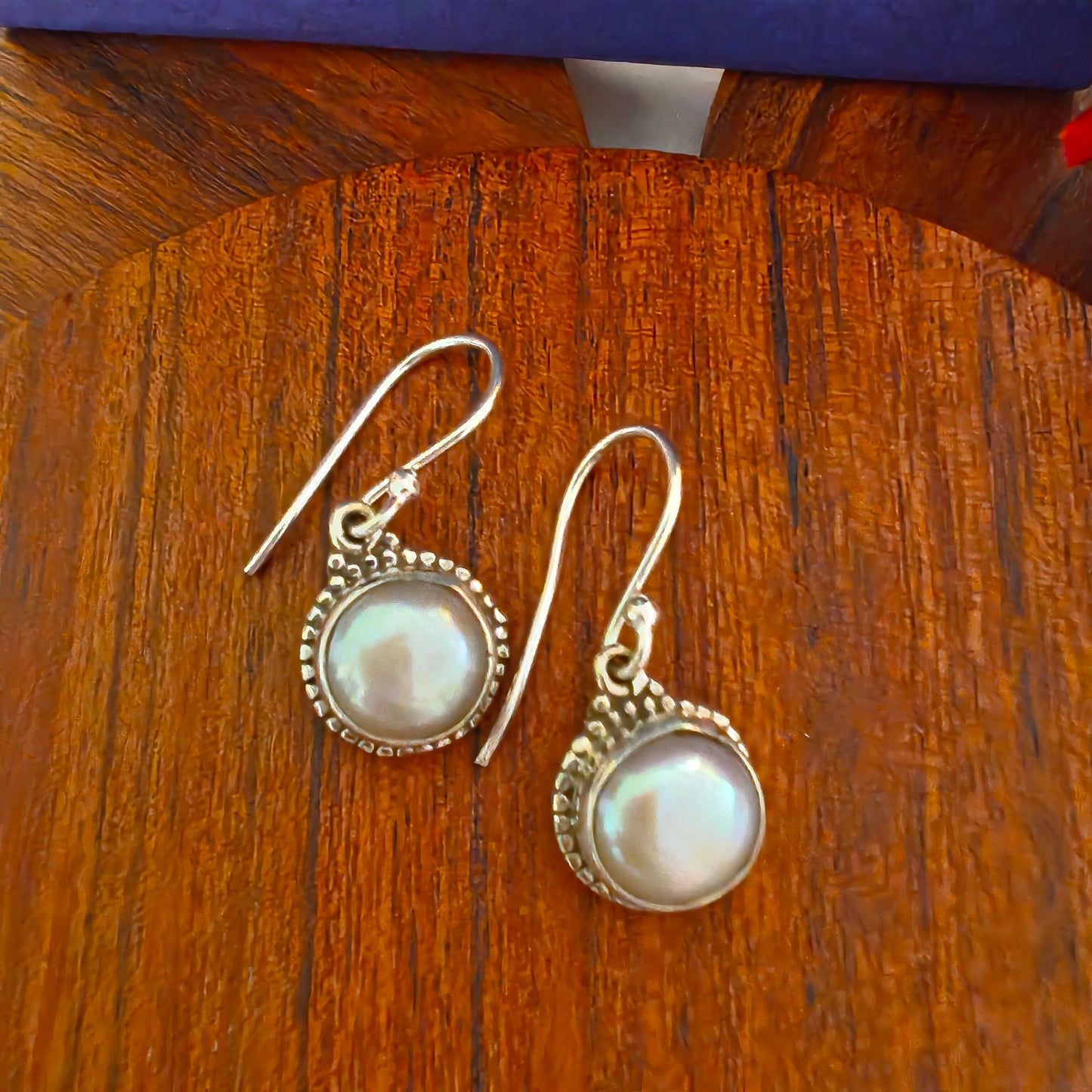 Classic Silver Rava Design Everyday Wear Pearl With Hooks