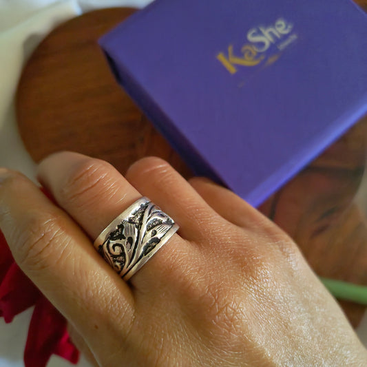 925 Silver Chitai Handcrafted Band Ring (ii)