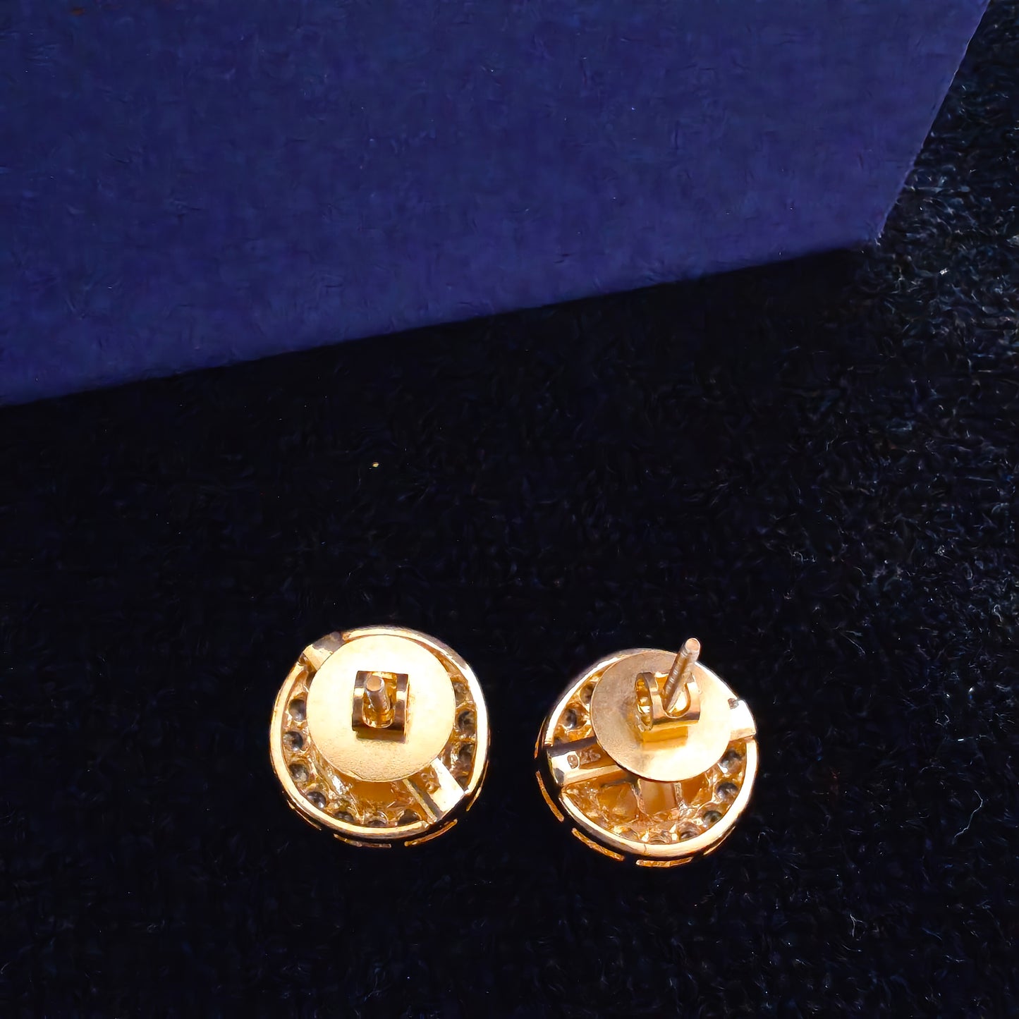 Gold Plated Mossainite Floral Earring with Post Stud