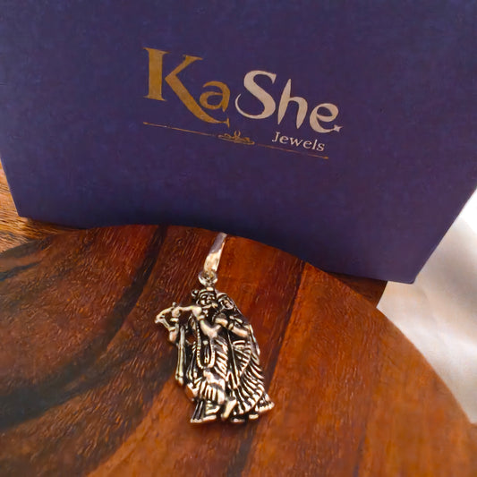 Silver Lord Radha Krishna Men Women Girl Boy Locket Pendant