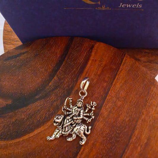 Pure 925 Silver Lord Durga Ma Pendant Men Women Girl Boy Locket
