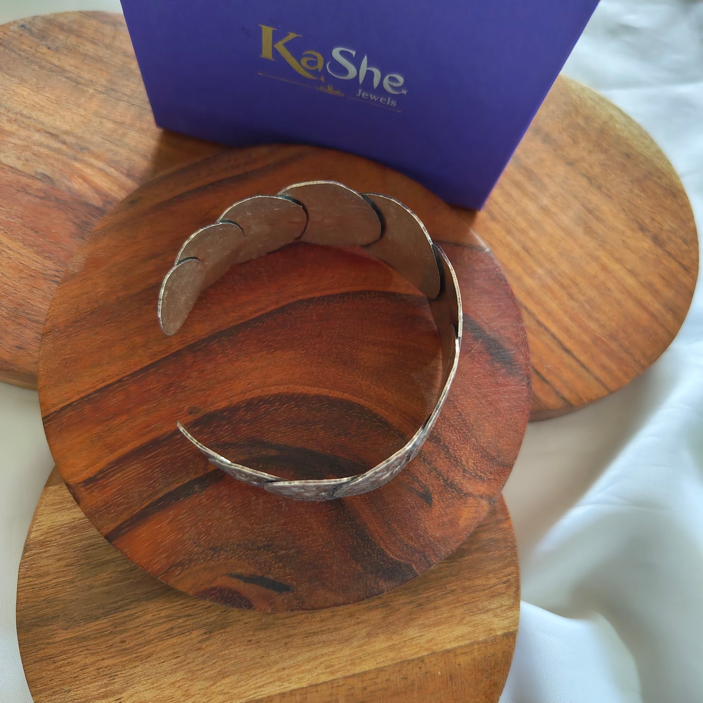 Statement Exclusive Circular Patterned 925 Silver Cuff Bracelet