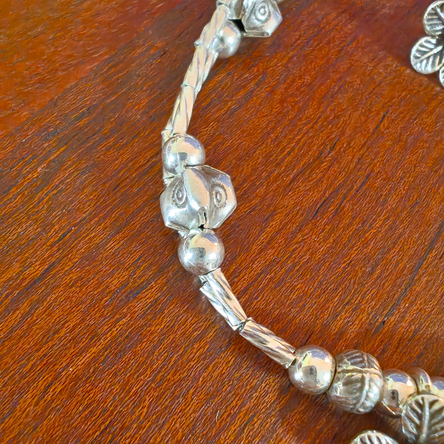 Exquisite Two Layered Loose Bracelet With Flowers And Ball Charms